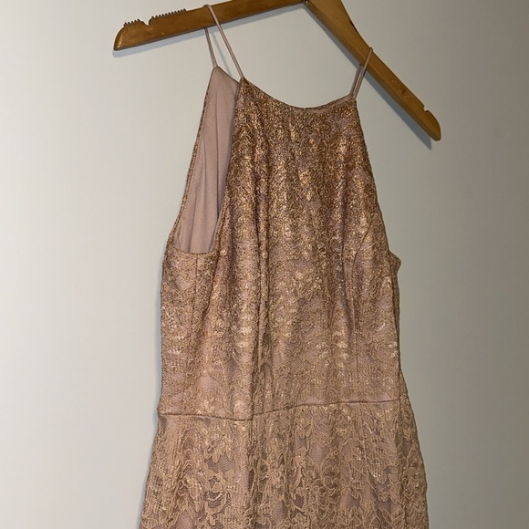 Adrianna Papell Rose Gold Lace Dress Size 6 - Picture 4 of 8